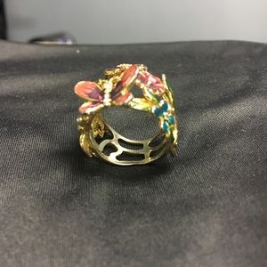 Betsey Johnson Butterfly and flower ring